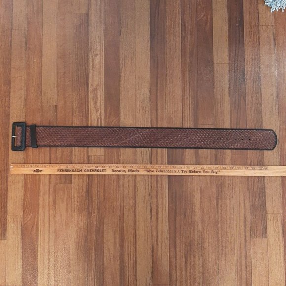 Womens Belt Size Small Extra Wide Brown Braided Woven Leather Banana Republic main image 4